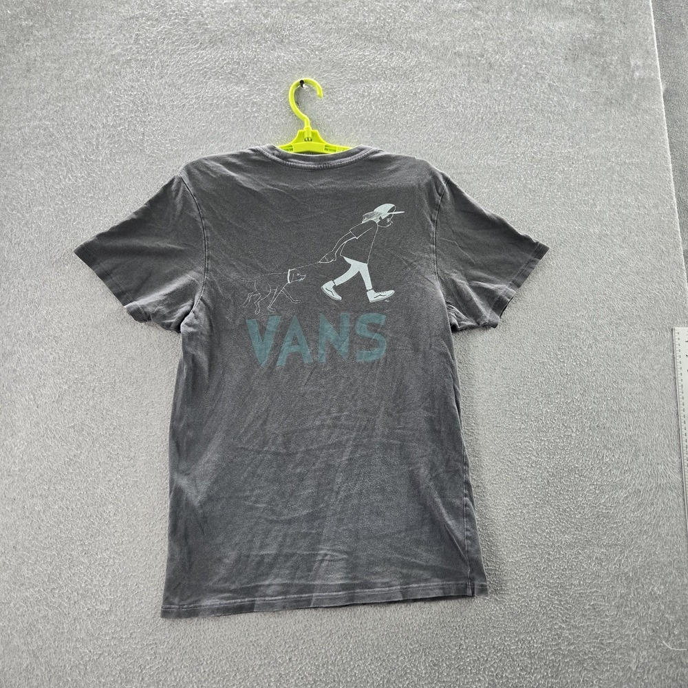 Vans Men Shirt MEDIUM Gray Love Waffle Logo Pocket Short Sleeve READ